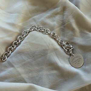 Vintage 1990’s Tiffany & Co. Sterling Silver Chain Bracelet with pendant